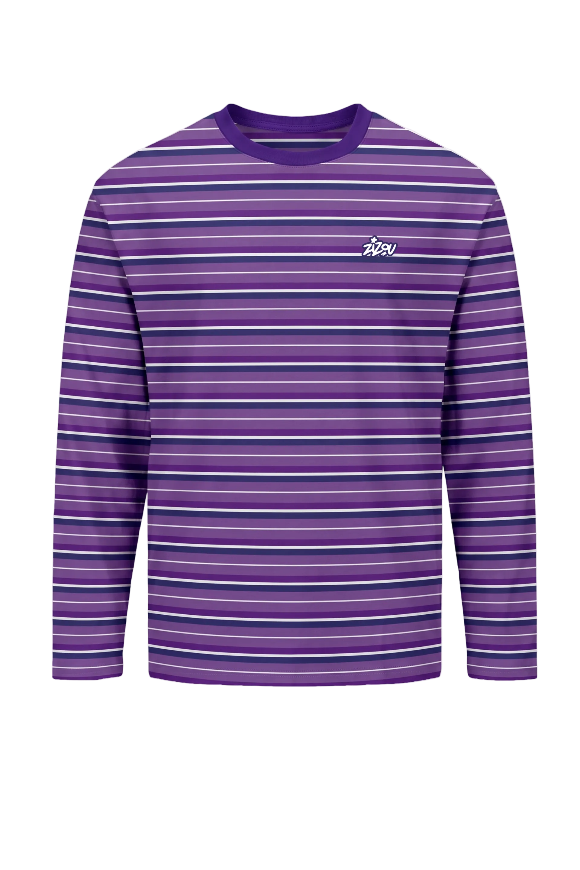 PURPLE STRIPED LONGSLEEVE (FWTT BACKPRINT)