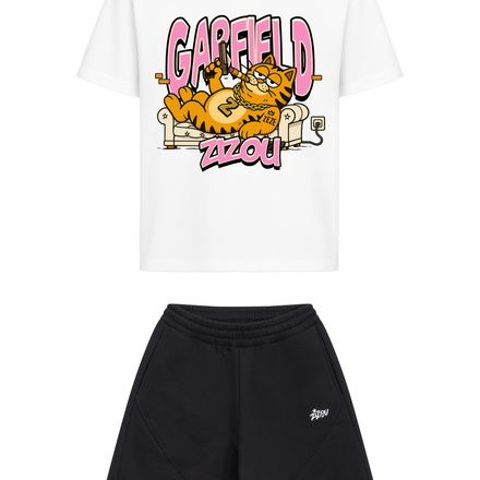 Garfield Tee + Black Shorts Bundle
