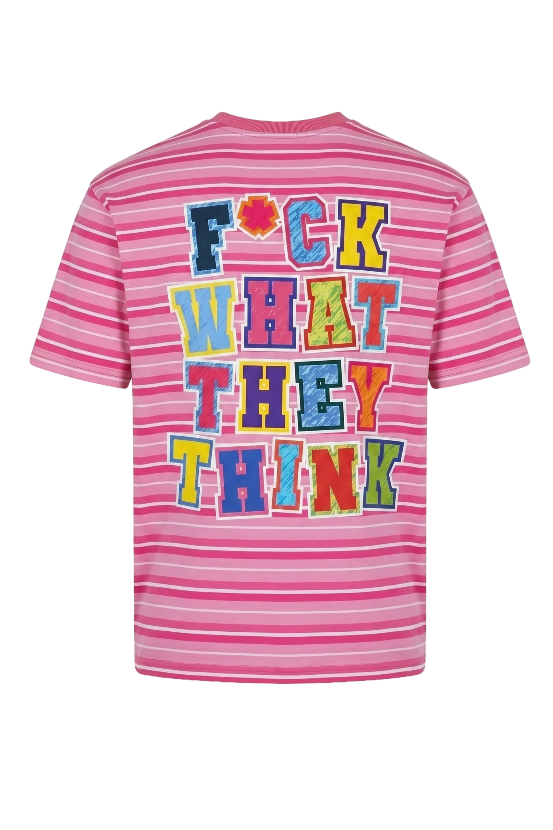 PINK STRIPED TEE (FWTT BACKPRINT)