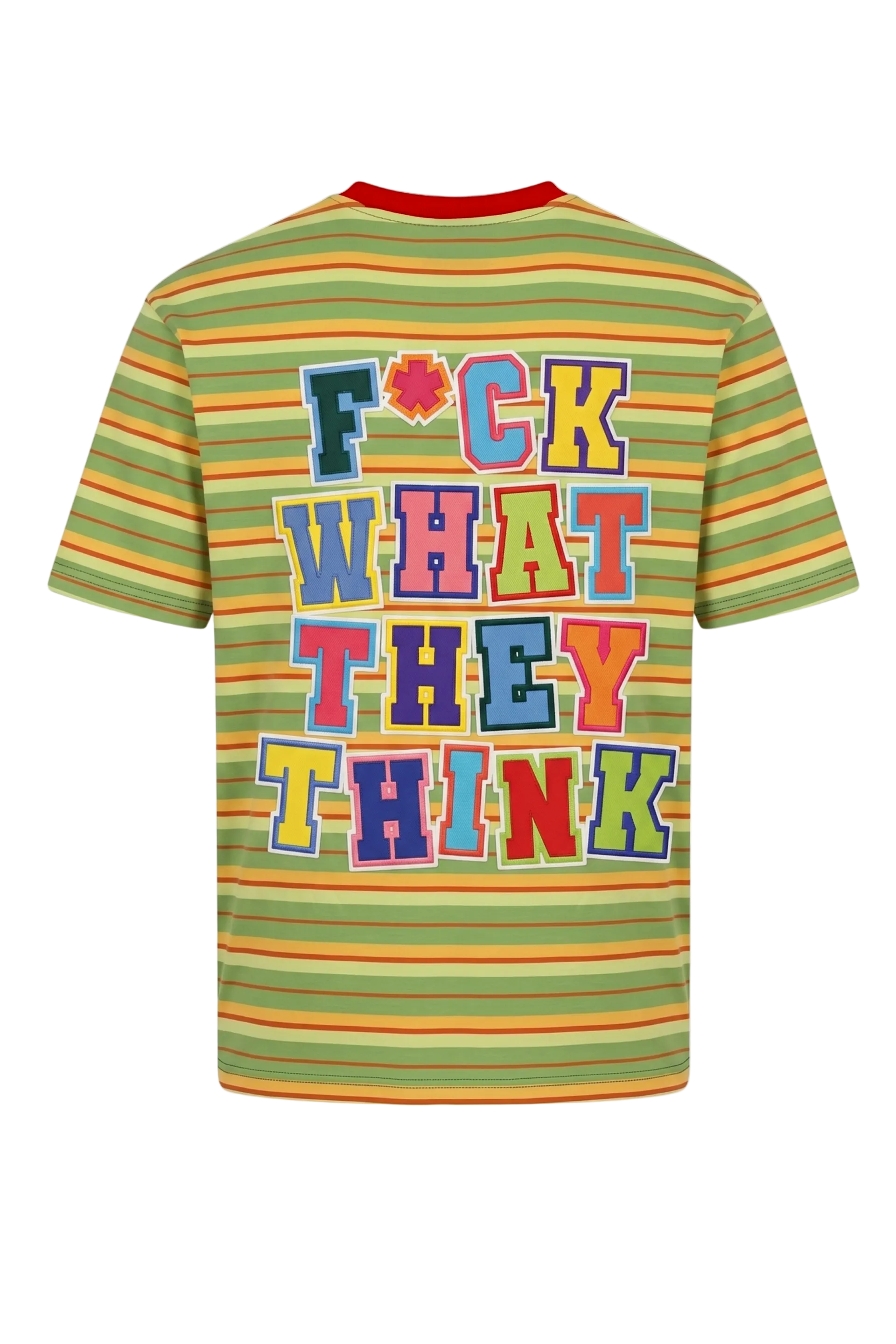 GREEN STRIPED TEE (FWTT BACKPRINT)